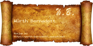 Würth Bernadett névjegykártya